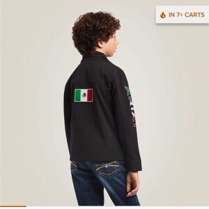 Ariat Kids Black Jacket with Flag Design